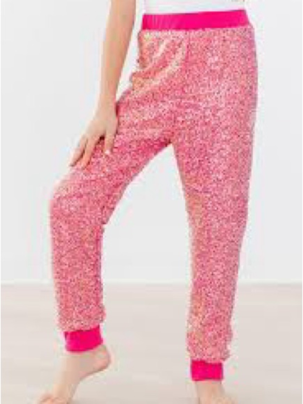 NWT Mila & Roae Pink Sequin Joggers